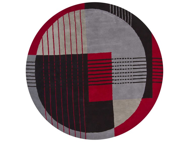 Chandra Daisa Red Black Grey Round Area Rug Cddai25rou - Red And Grey Round Area Rug Chandra Daisa Red Black Grey Round Area Rug Cddai25rou - Red And Grey Round Area Rug