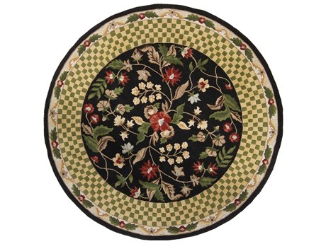 Gold Green Brown Round Area Rug, Brown Round Area Rugs