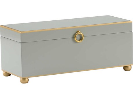 Chelsea House Gray / Gold Polished Brass Jewelry Box