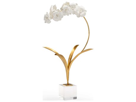 Chelsea House Antique Gold / White Glaze 21" High Sculpture