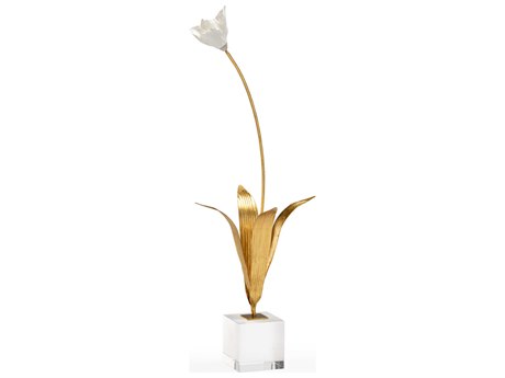 Chelsea House Antique Gold / White Glaze 26" High Sculpture