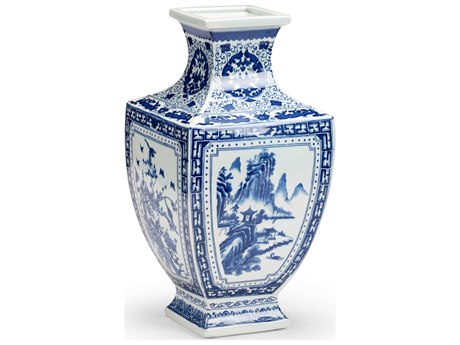 Chelsea House Blue / White Glaze 8" Vase