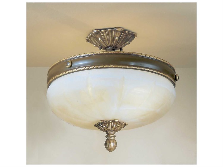 Classic Lighting Corporation Alexandria Ii Victorian Three Light Semi Flush Mount Light