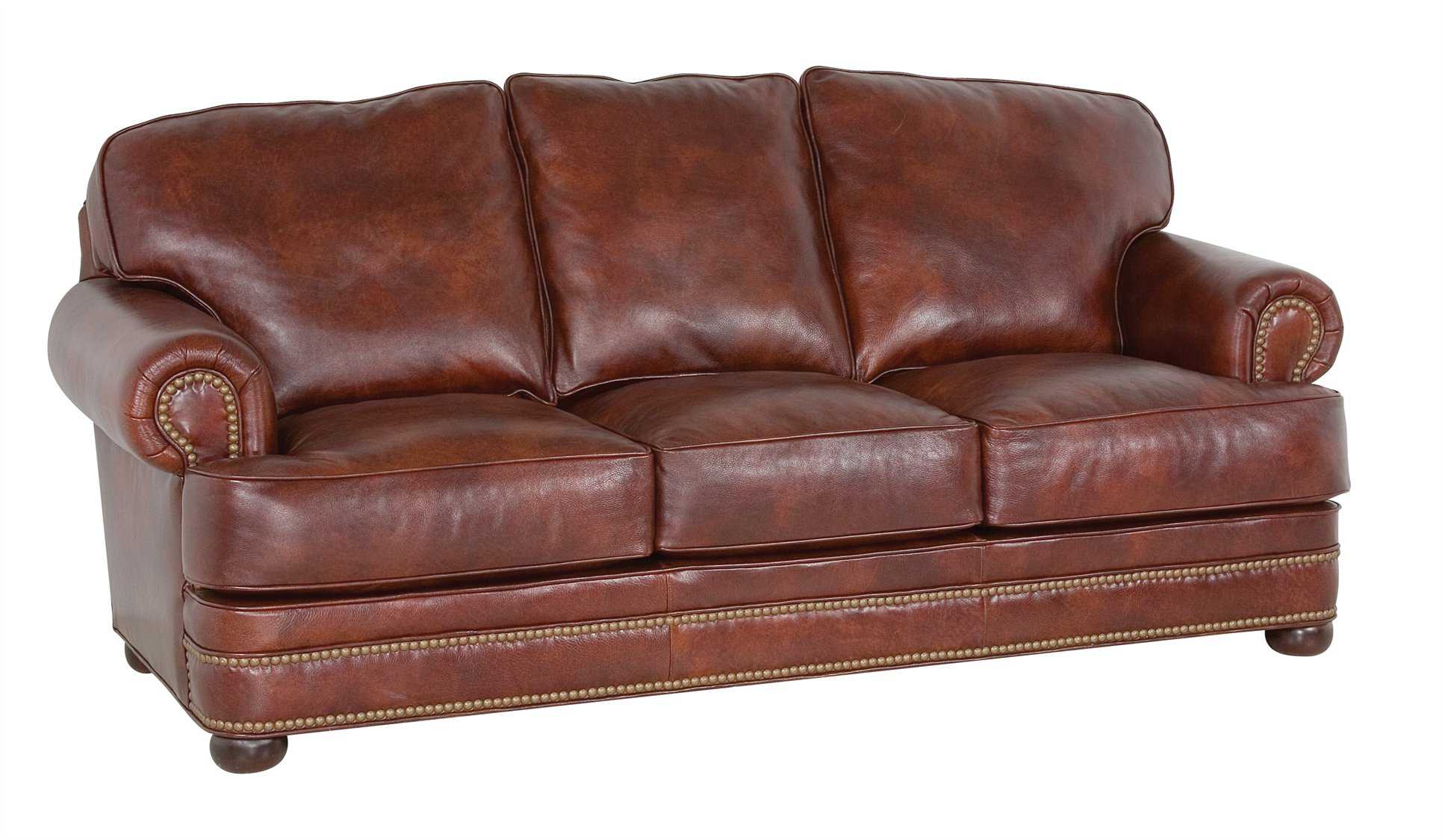 classic traditional brown leather sofa - butler