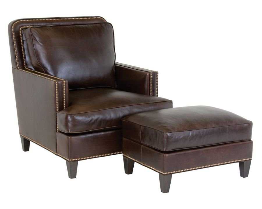 Classic Leather Palermo Arm Chair Cl8556, Tan Leather Accent Chair With Ottoman
