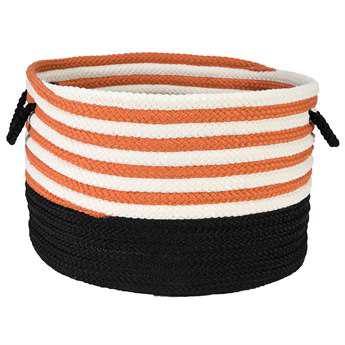 Colonial Mills Candy Swirl Orange & Black Round Basket