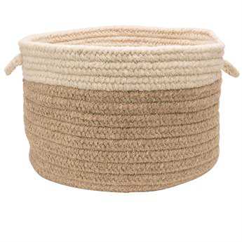 Colonial Mills Chunky Natural Wool Dipped Beige & Natural Round Basket