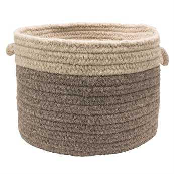 Colonial Mills Chunky Natural Wool Dipped Dark Gray & Light Gray Round Basket