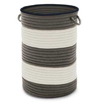 Colonial Mills Color Block Gray & Navy 16"x16"x24" Round Hamper
