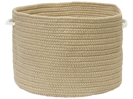 Colonial Mills Colorful Braided Toy Basket Ivory Storage Bin