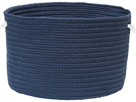 Colonial Mills Colorful Braided Toy Basket Storm Blue Storage Bin