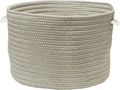 Colonial Mills Colorful Braided Toy Basket Light Grey Storage Bin