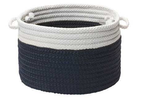 Colonial Mills Dipped Indoor/Outdoor Navy Round Basket