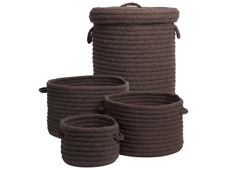 Colonial Mills Dre Braided Wool Mink Storage Bin Set of 4