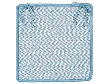 Colonial Mills Outdoor Houndstooth Tweed Sea Blue Chair Pad