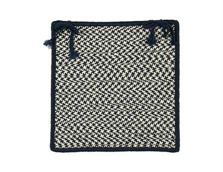 Colonial Mills Outdoor Houndstooth Tweed Navy Chair Pad