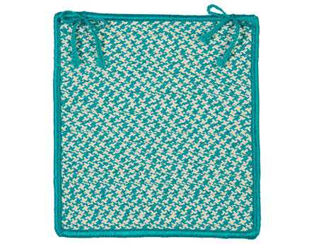 Colonial Mills Outdoor Houndstooth Tweed Turquoise Chair Pad