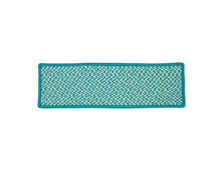 Colonial Mills Outdoor Houndstooth Tweed Turquoise Stair Tread (Set of 13)
