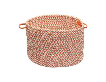 Colonial Mills Outdoor Houndstooth Tweed Orange Utility Basket