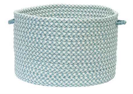 Colonial Mills Outdoor Houndstooth Tweed Sea Blue Utility Basket