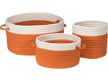 Colonial Mills Poolboy Orange Storage Bin Set of 3