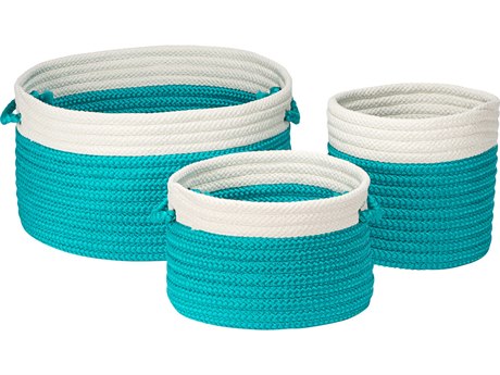 Colonial Mills Poolboy Teal Storage Bin Set of 3