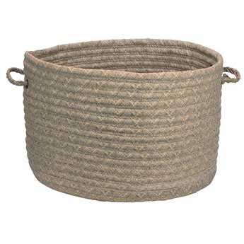 Colonial Mills Solid Fabric Bark 18"x18"x12 Round Basket