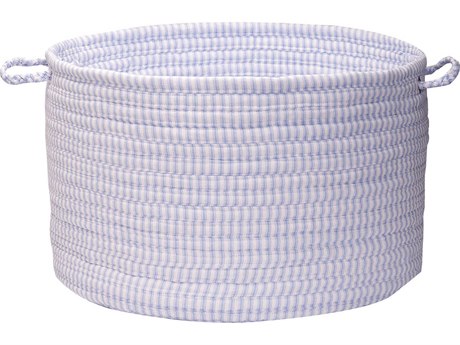 Colonial Mills Ticking Solid Basket Blue Storage Bin
