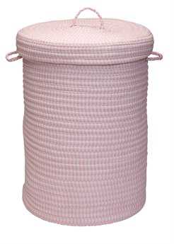 Colonial Mills Ticking Solids Pink Round Hamper