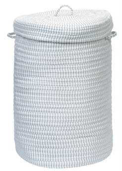 Colonial Mills Ticking Solids Gray Round Hamper