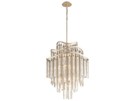 Corbett Lighting Chimera 10-Light Tranquility Silver Lear Crystal Glass Tiered Pendant