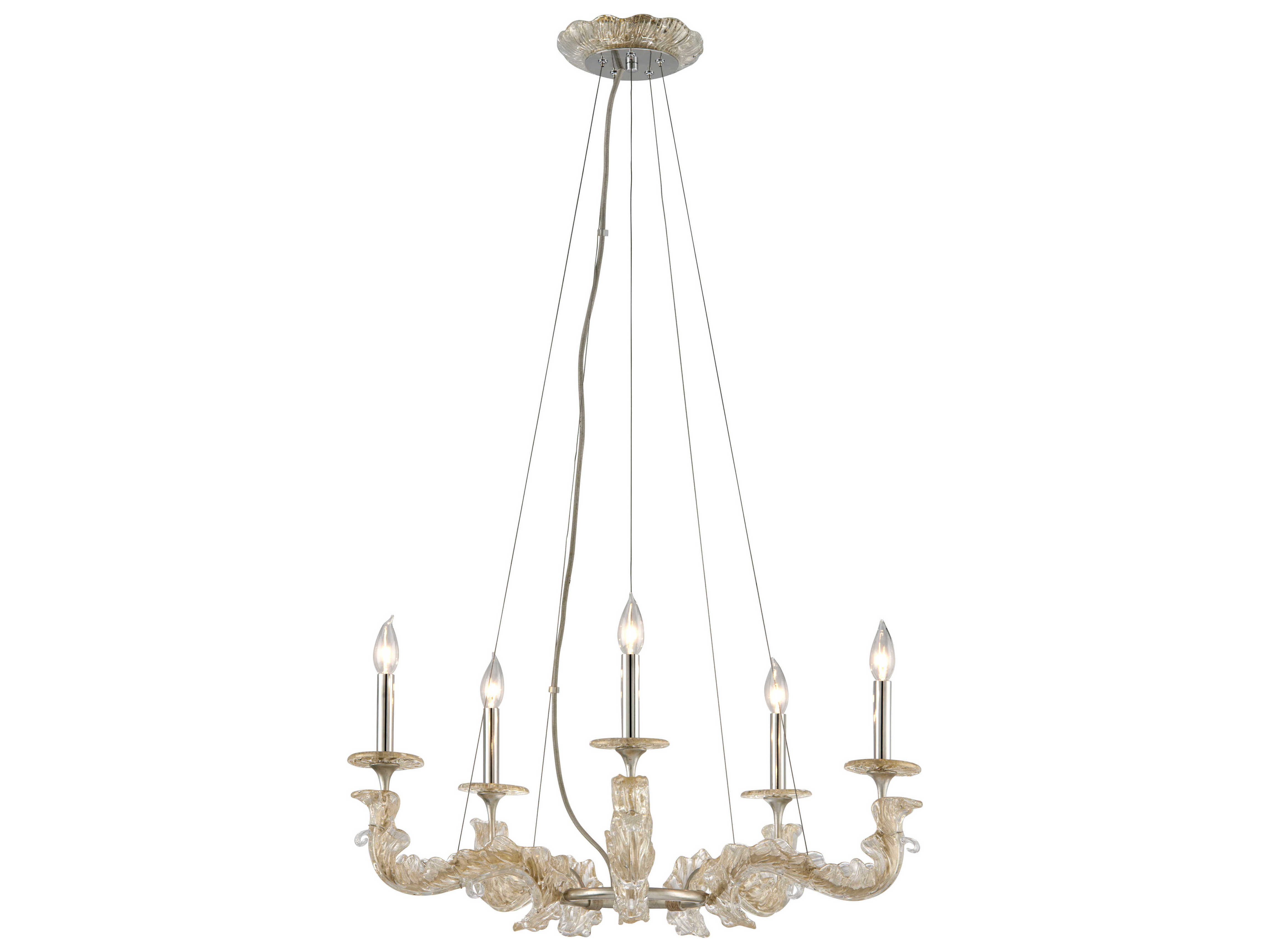 Corbett Lighting Cielo Silver Leaf Five Light 29 Wide Chandelier Corbett Lighting Cielo Silver Leaf Five