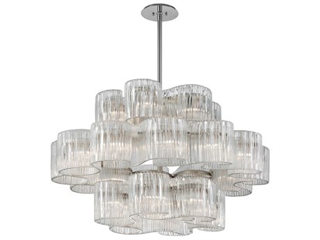 Corbett Lighting Circo Silver Glass Tiered Pendant