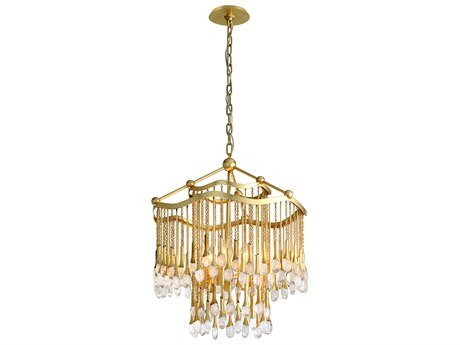 Corbett Lighting Kiara 6-Light Gold Leaf Clear Glass Geometric Chandelier