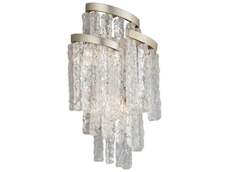 Corbett Lighting Mont Blanc Silver Glass Wall Sconce