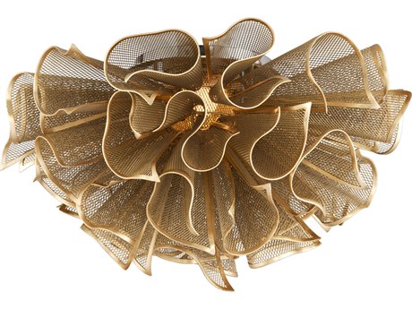 Corbett Lighting Pulse 1-Light Gold Leaf Flush Mount