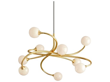 Corbett Lighting Signature 9-Light Gold Leaf Glass LED Globe Chandelier