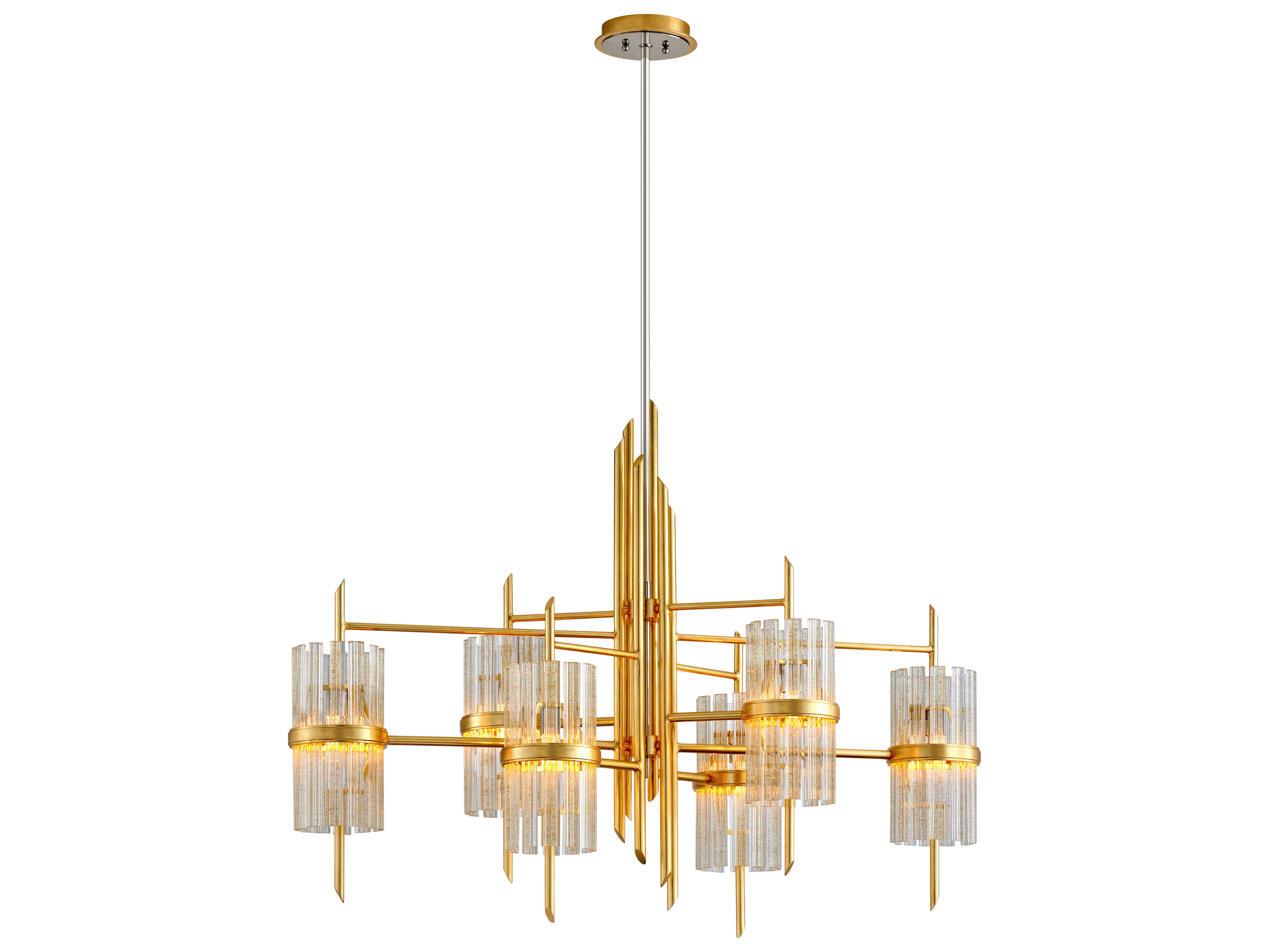 Corbett Lighting Symphony Gold Leaf Six Light 48 Wide Chandelier Corbett Lighting Symphony Gold Leaf Six Light 48 Wide Chandelier