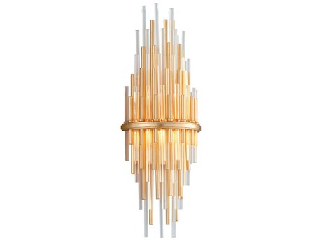 Corbett Lighting Theory 1-Light Gold Leaf Polished Stainless Steel Glass LED Wall Sconce