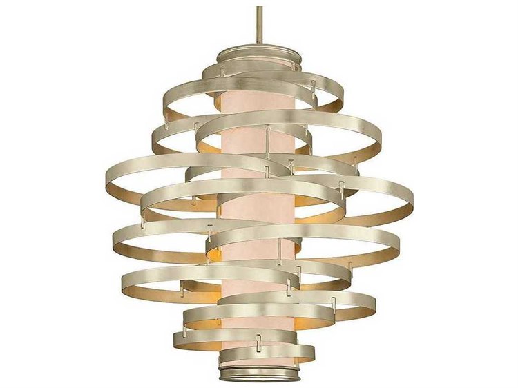 Corbett Lighting Vertigo Modern Silver Six Light 45 Wide Pendant