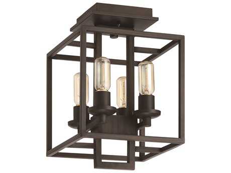 Craftmade Cubic Aged Bronze Brushed Geometric Semi Flush Mount