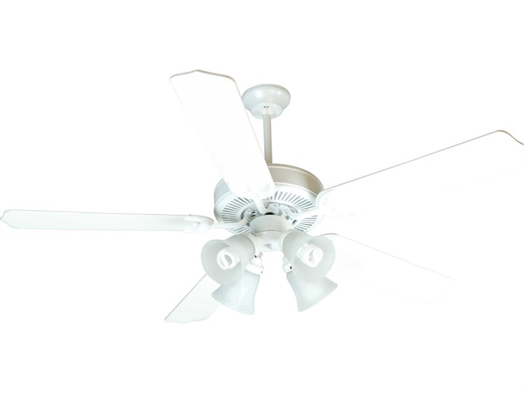Craftmade Pro Builder 203 White Four Light 52 Inch Wide Ceiling Fan Craftmade Pro Builder 203 White Four Light 52 Inch Wide Ceiling Fan With Contractor Standard Blades And Frost Kit K10632