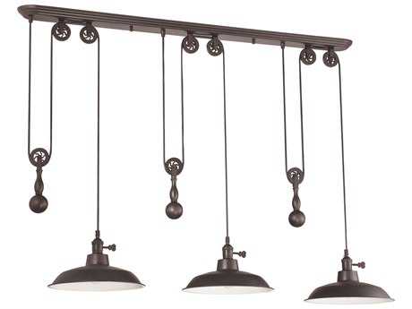 Craftmade Pully Pendant 3-Light Aged Bronze Geometric Island