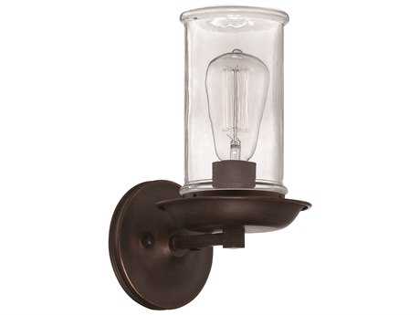 Craftmade Thornton 1-Light Aged Bronze And Natural Rope Glass Wall Sconce