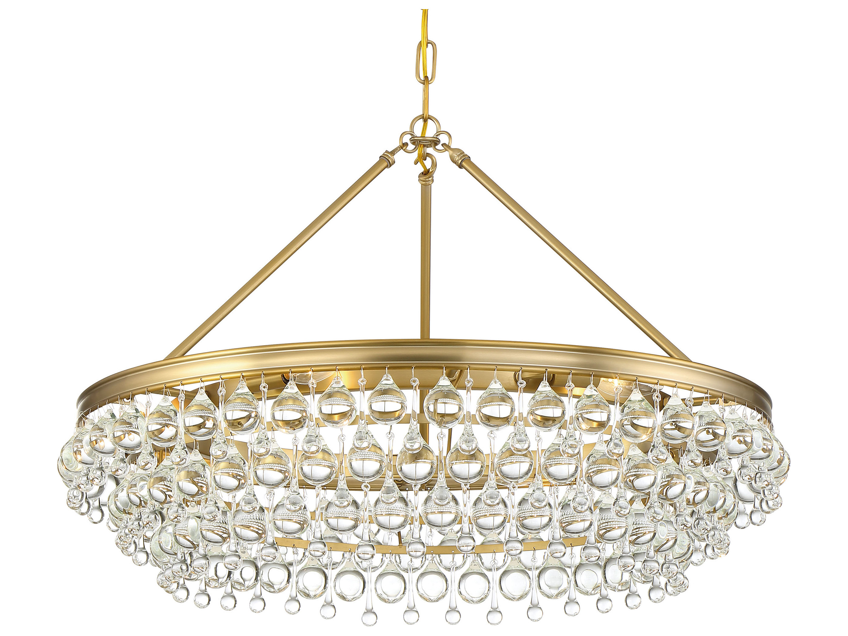 Crystorama Calypso Vibrant Gold 6-Light 30'' Wide Crystal Glass Medium ...