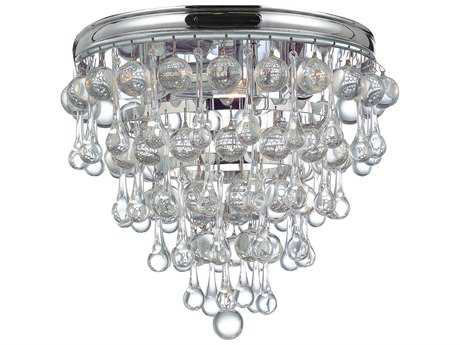 Crystorama Calypso 3-Light Chrome Crystal Glass Tiered Flush Mount