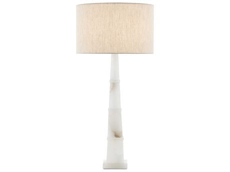 Luxecor Alabastro Alabaster Polished Nickel White Buffet Lamp