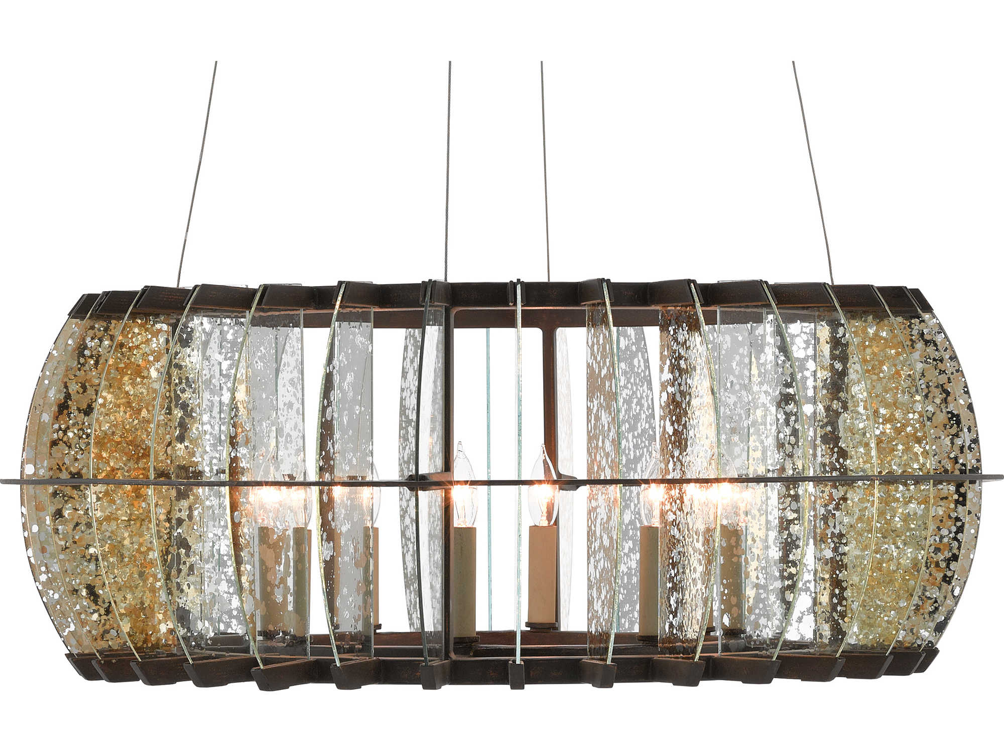 Currey & Company Light Bronze Gold / Raj Mirror 8light 31'' Wide Glass