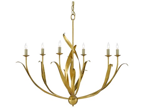 Luxecor Menefee 6-Light Antique Gold Leaf Chandelier