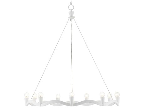 Luxecor Serpentina 9-Light Gesso White Candelabra Chandelier